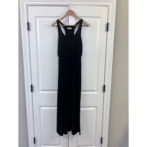 Lush Black Racerback Maxi Dress Sleeveless Casual Sundress